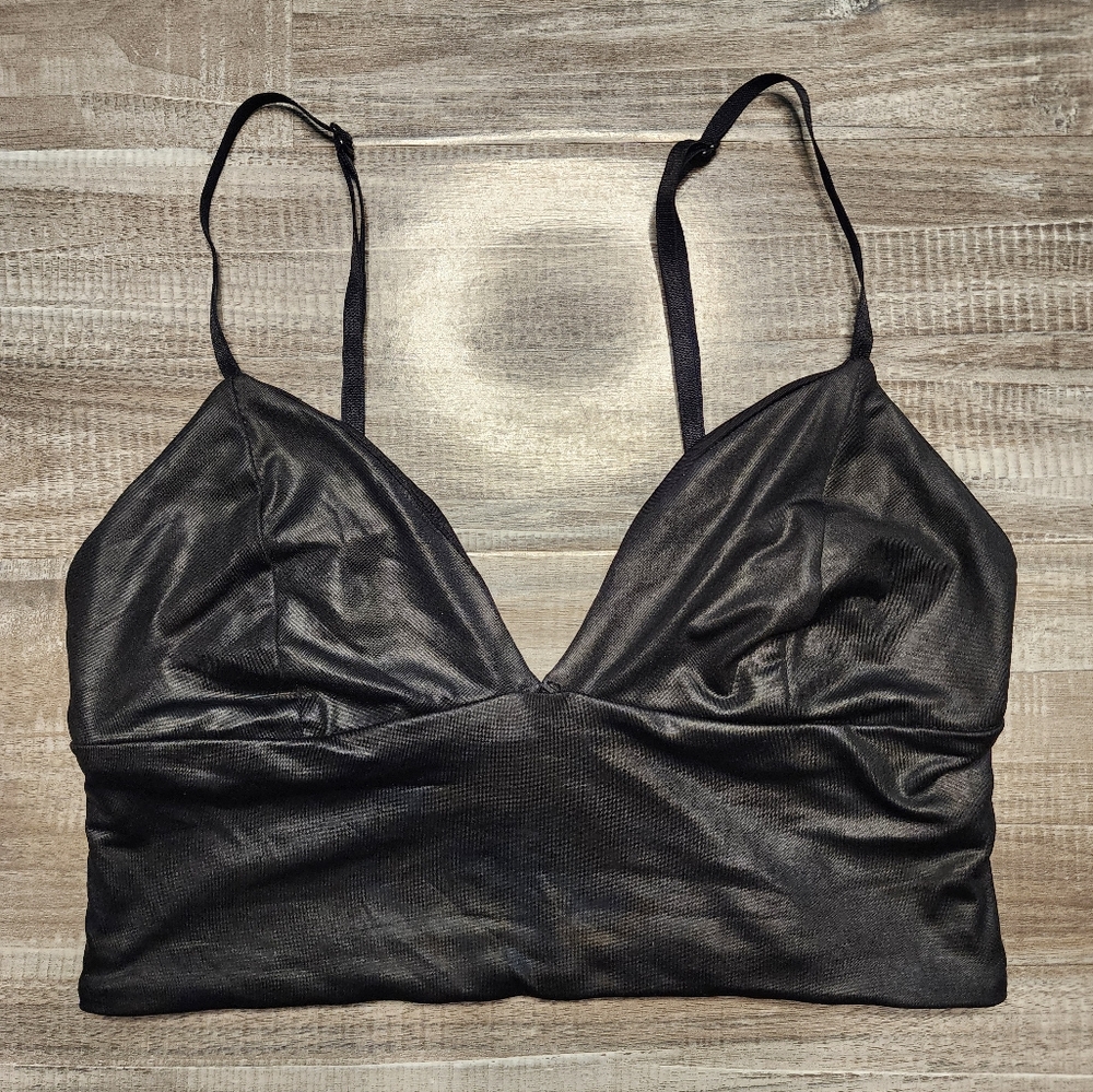 Bebe Black Leatherette Top